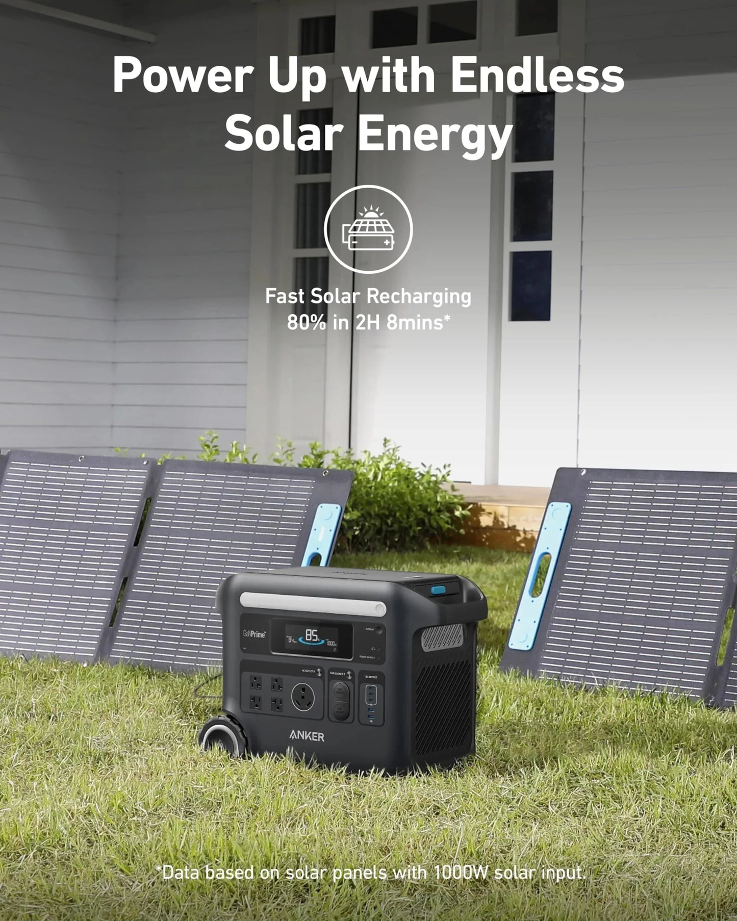 Anker SOLIX F2600 Solar Generator - 2560Wh | 2400W |  With 2* Anker 531 200W Solar Panel - PowerGen USA