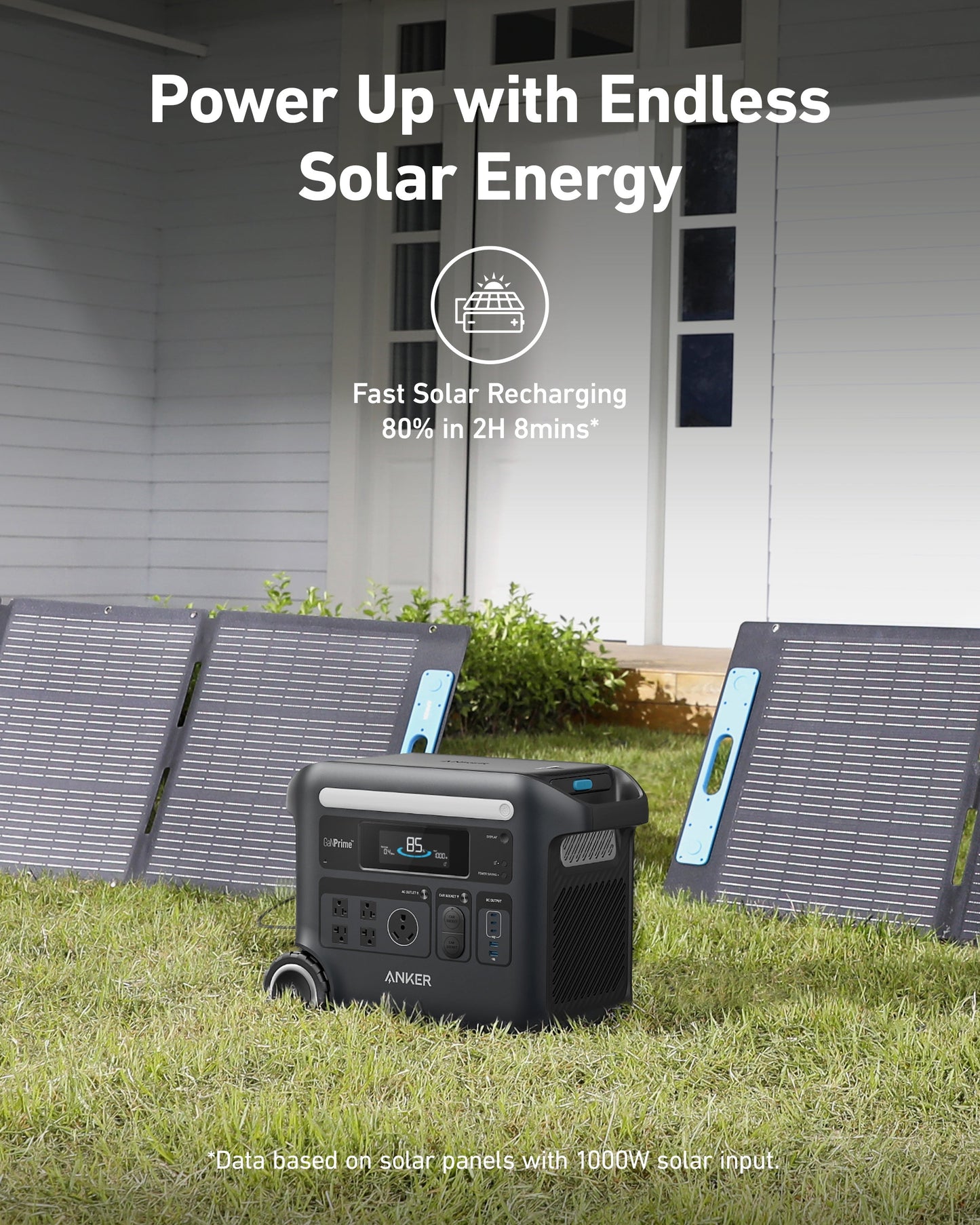 Anker SOLIX F2600 Solar Generator - 2560Wh | 2400W |  With 4* Anker 531 200W Solar Panel - PowerGen USA